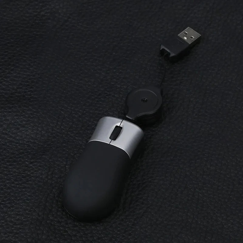 Portable Mini Game Mouse Retractable USB Optical Scroll Wheel Wired Mouse Ergonomic For Laptop Notebook PC Computer Gaming Mice
