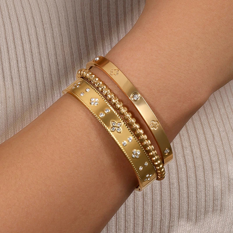 3PCS Classical Exquisite Diamond-inlaid Bracelets Suitable For Women To Wear Fashionable Jewelry For Summer Travel