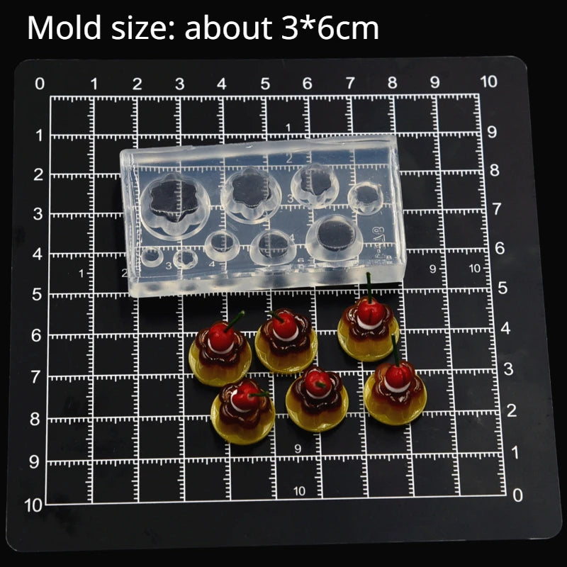 Mini Cherry Pudding Jelly Silicone Molds Ultra Light Clay DIY Miniature Dessert Food Play Handmade Gifts Clay Molds