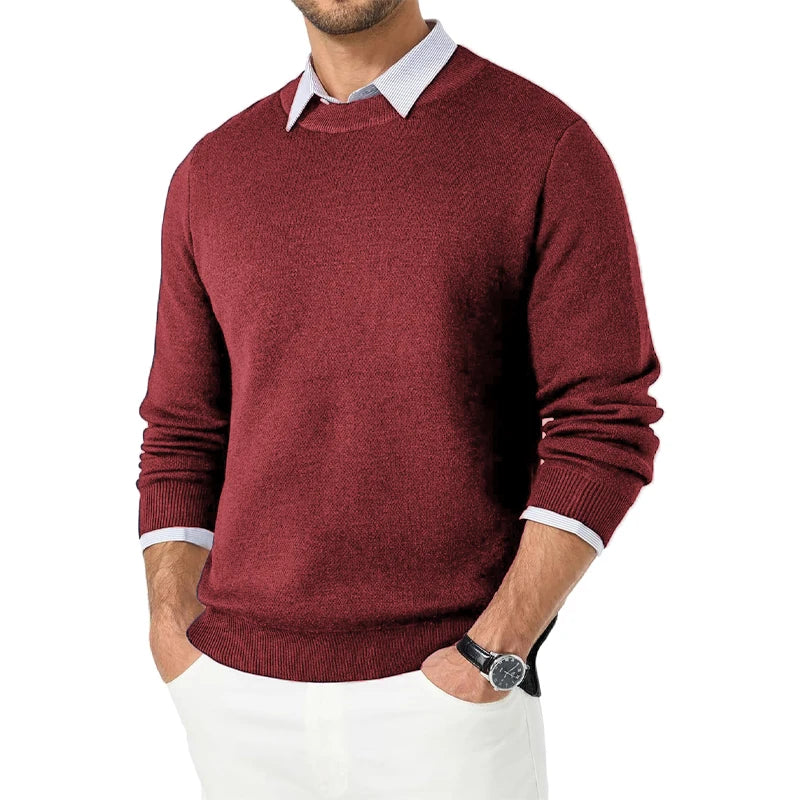 Animal Game Men's Woolen Knit Sweater Crew Neck Casual Pullover Knitwear Autumn Classic Soft Cold Blouse Winter Warm Streetwear