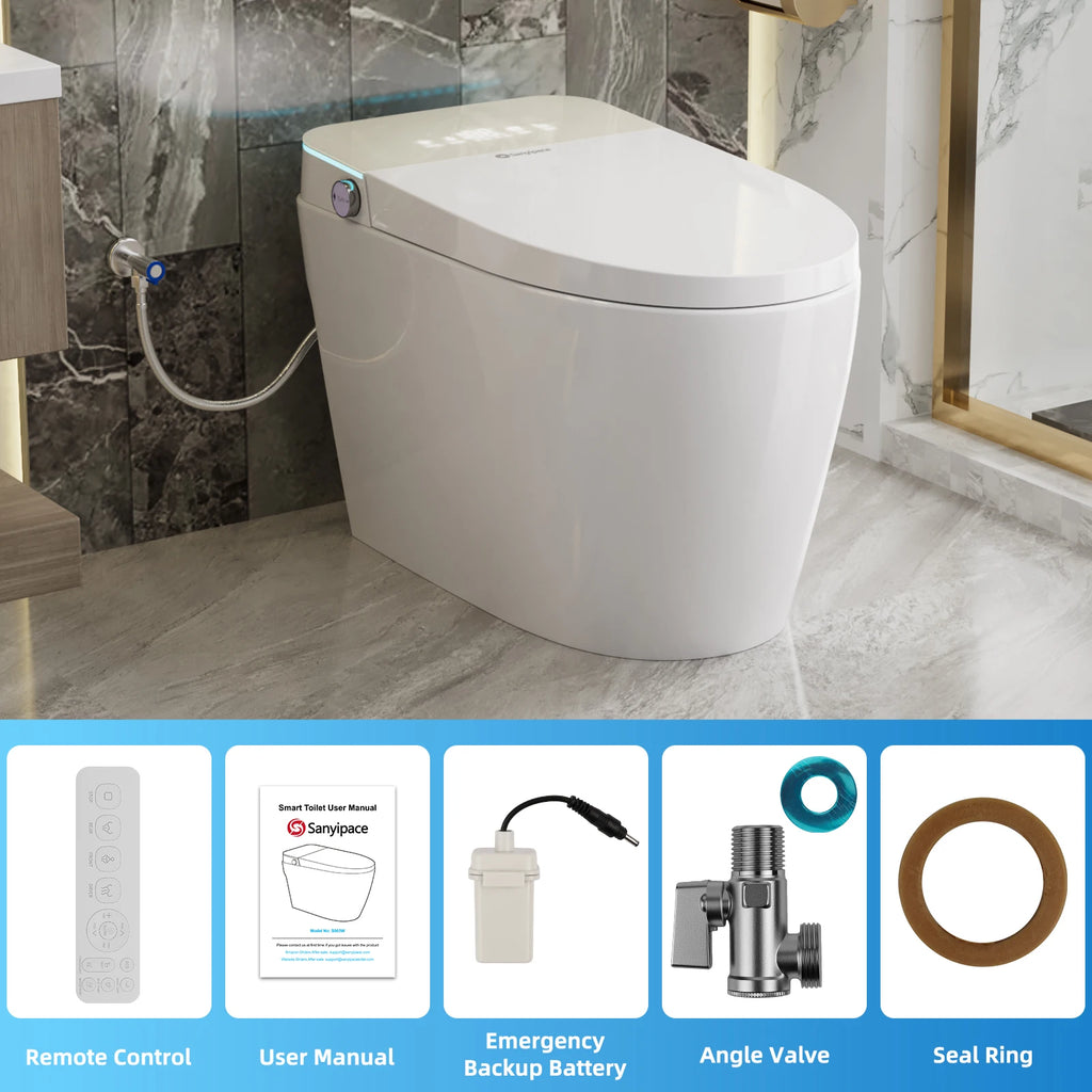 New Japanese Style Smart Toilet with Bidet for Home For Modern Bathroom Integrated Toilet Warm Wash Cleaning Intelligent Toilets