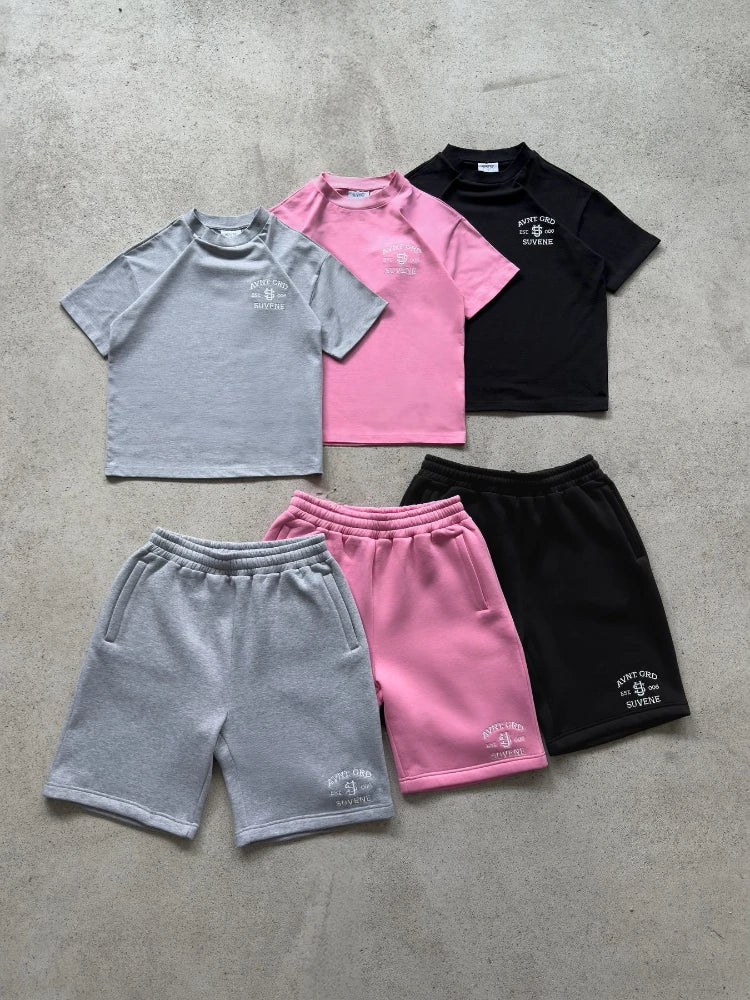 2026 Spring New Shorts Set Summer Casual T-shirt Sportswear Two Piece Set Loose Pocket Zipper Sportswear Shorts Set