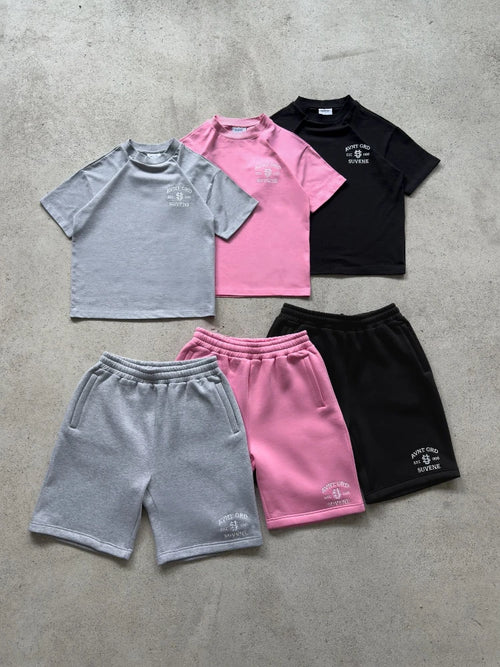 2026 Spring New Shorts Set Summer Casual T-shirt Sportswear Two Piece Set Loose Pocket Zipper Sportswear Shorts Set