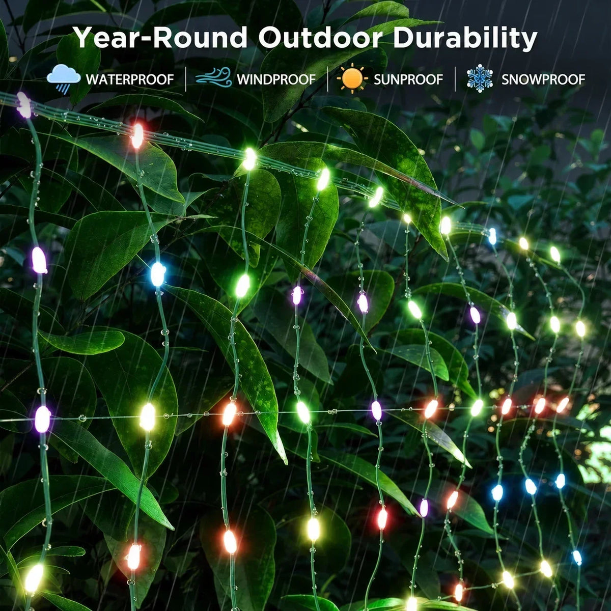 RGBIC LED Flexible Net Mesh Lights Outdoor Waterproof Matrix Grid Patio Pergola Bush Wedding Christmas Party Holiday Yard Decor