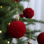 24PCS Flocked Christmas Tree Ornament Balls 6CM DIY Velvet Xmas Tree Hanging Pendants New Year Xmas Home Decoration Navidad 2026