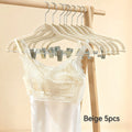 5/10 Pieces of Plastic Velvet-Coated Clothes Hangers, with Movable Strong Clips, Non-Slip and Anti-Fall, Suitable for Hanging Pants, Skirts, Bras, and Camisoles