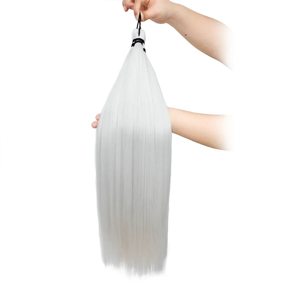 300g 3Pcs/Lot 28Inch Straight Crochet Braids White Blonde 613#Ombre Brown 6# Bio Protein Synthetic Hair Extensions