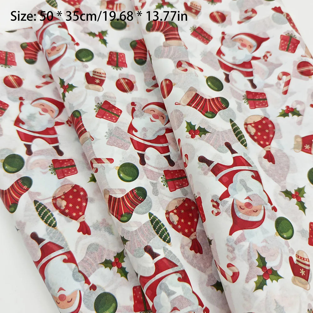 10/50Pcs Santa Claus And Christmas Gift Patterns, Santa Claus, Christmas Gifts,  Handmade Packaging Paper, Holiday Decoration