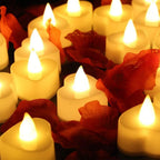 24Pcs Flameless Led Candle For Home Christmas Party Wedding Decoration Heart-shaped Electronic Battery-Power Tealight Candles