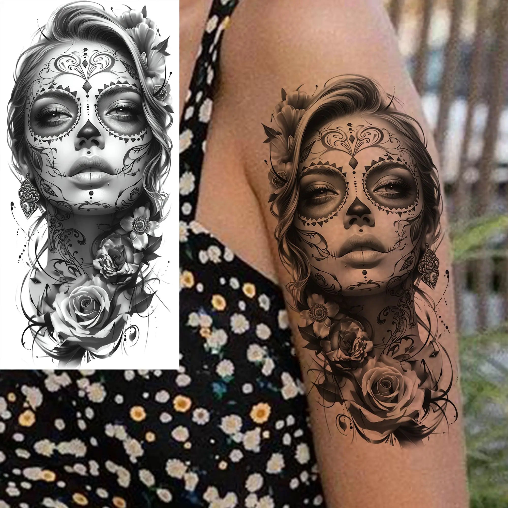 1 Sheet Bad Guy Robber Poker Temporary Tattoos For Men Women Gangster Joker Rebel Waterproof Realistic Fake Tattoo Arm Stickers