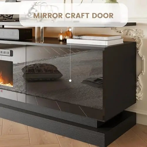 70" Fireplace TV Stand, ern Entertainment Center for TVs Up to 80”, TV ole with Storage Cabi, Media ole for Living
