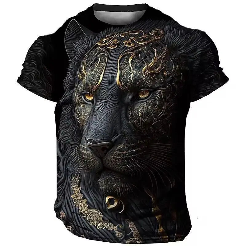 Oversized T Shirt Man 3D Tiger Print Tees Tops Summer Casual Mens Animal Pattern T Shirt Streetwear Quick Dry Fashion Clothes