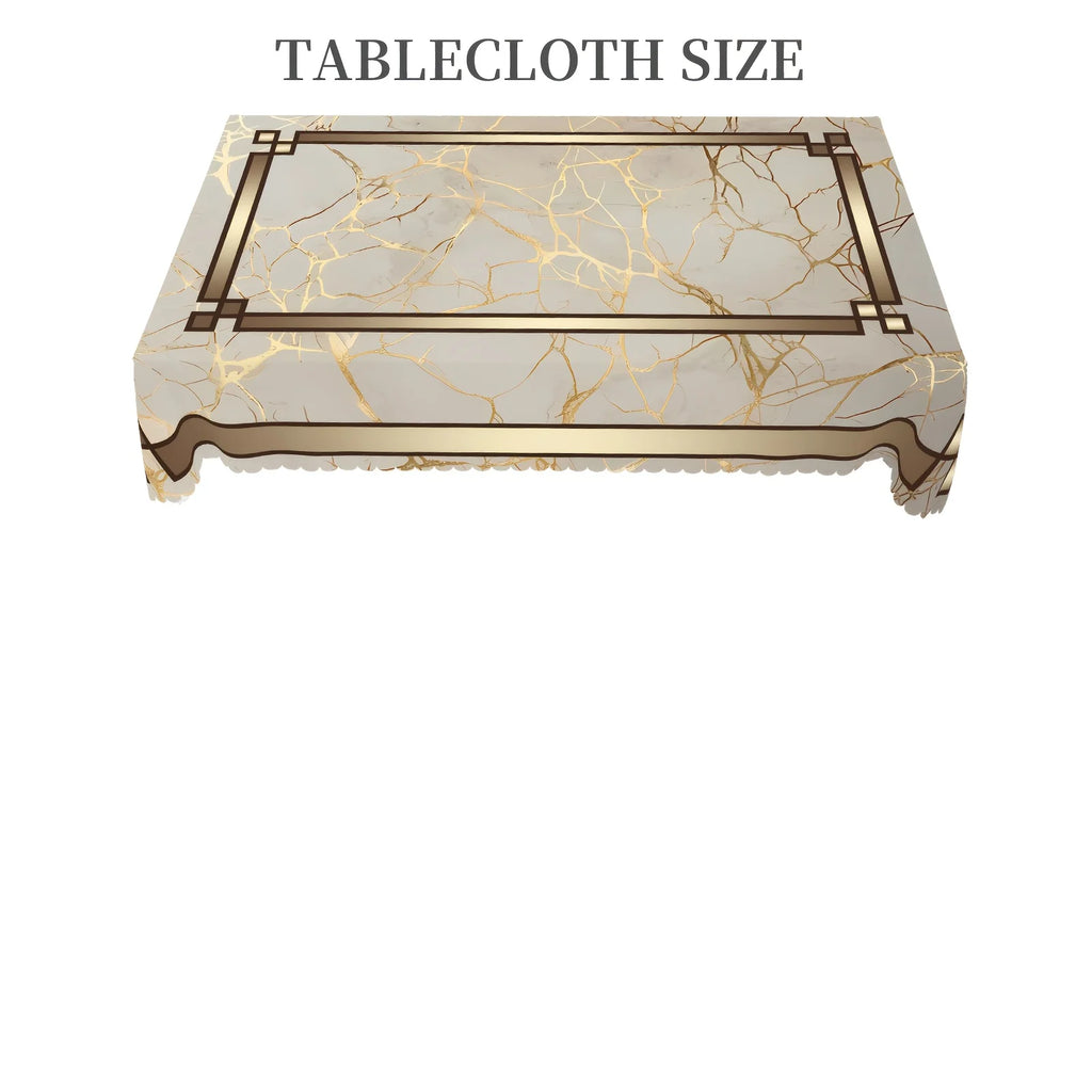 1pc Marble Theme Tablecloth, Rectangular Tablecloth, Marble Stripes Pattern Design, Spring&Summer Decor, Easter Decor, Party Tab