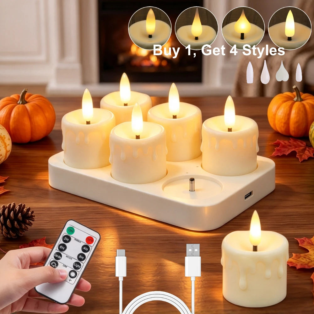 LED Candles 24/12 Pack Flameless Flickering Tea Light Warm White Candle for Party Wedding Birthday Christmas Gifts Home Decor