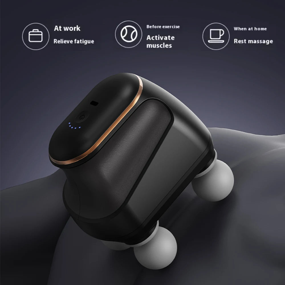 Portable Fascia Gun Muscle Massager Gun Four-head High-Frequency Neck Shoulder Waist Massage Machine Professional Relax Fitness