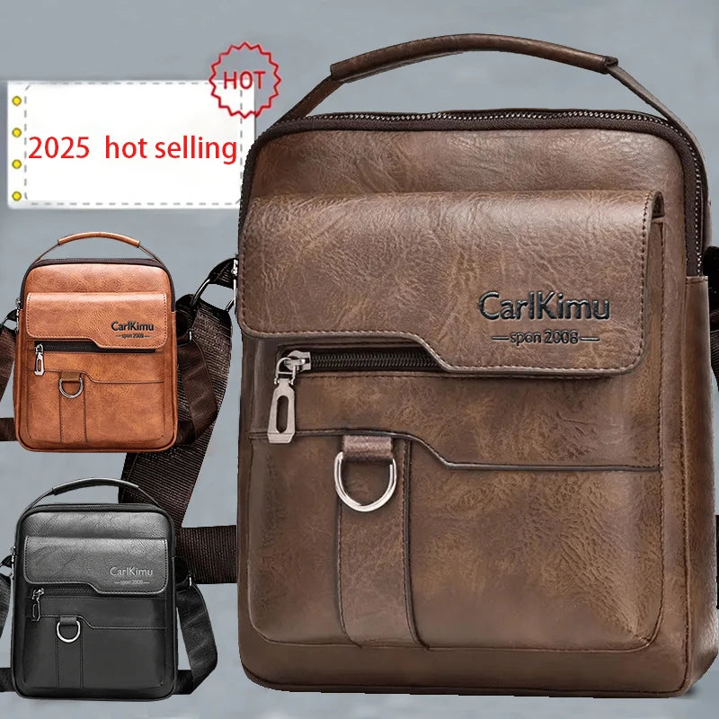 Men's bags can be worn over one shoulder with a cross-body strap. Made of PU material, they are suitable for business outings.