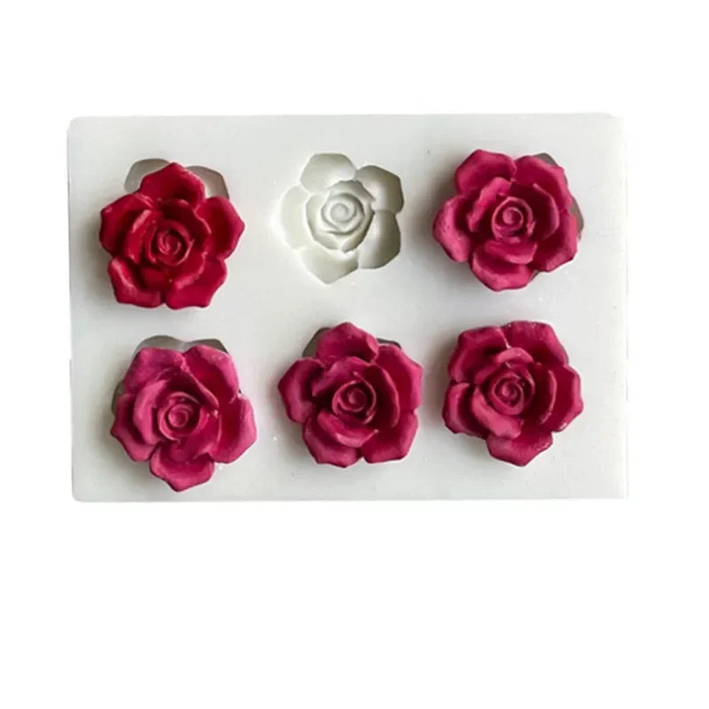 1pc Rose Silicone Mold Chocolate Pudding Jelly Fondant Mold Clay Plaster Resin Craft Mold Diy Baking Tools