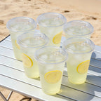 200Sets  (100 Cups+100 Lids)Of 12-Ounce/16-Ounce/20-Ounce/24-OunceTransparentPlasticCups,WithNon-SuctionDrinkingLids, DurableAndLeak-Proof, Suitable For Iced Coffee, Smoothies, Milkshakes. Ideal For Easter, Weddings, Outdoor