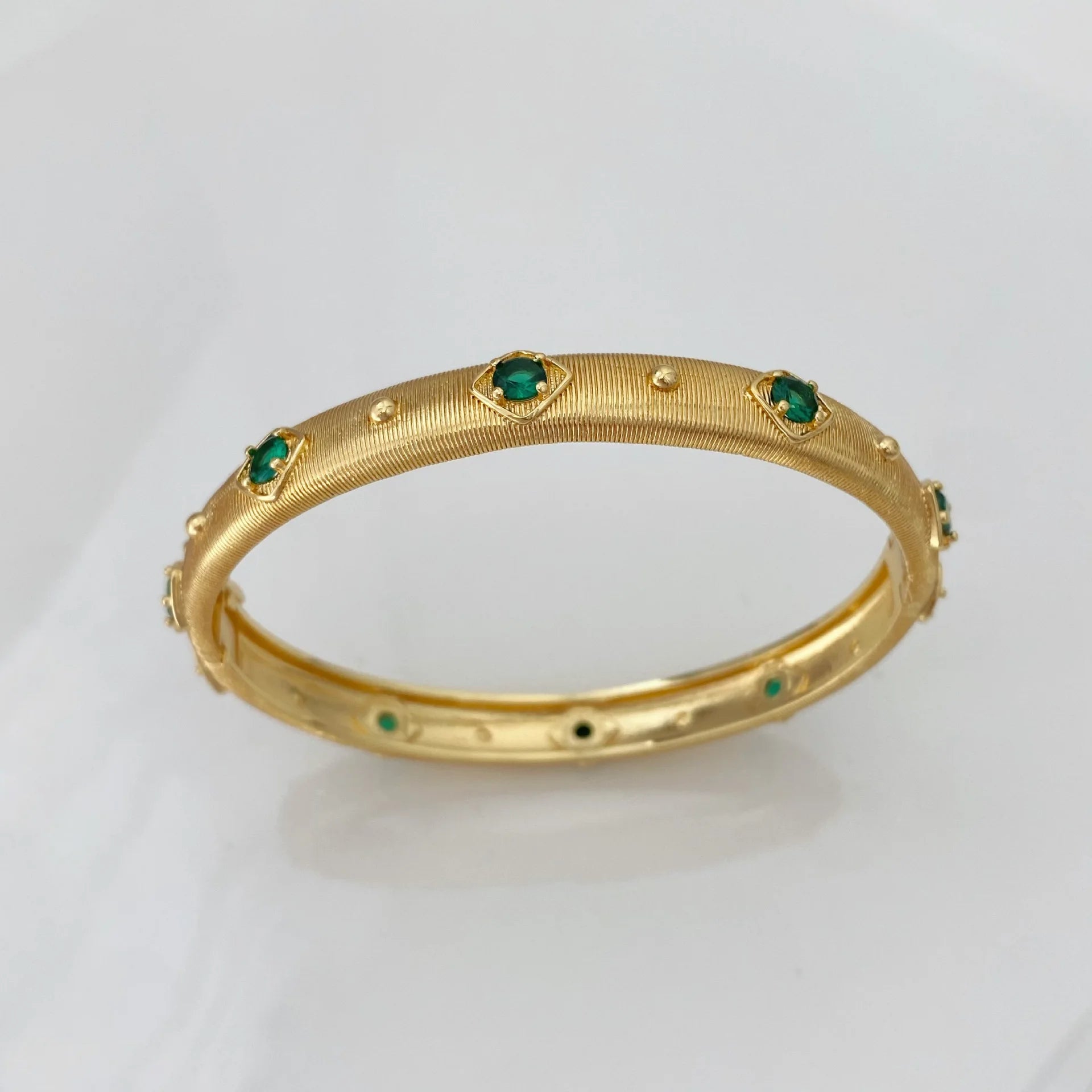 European and American New Style Palace Retro Brushed Diamond-Studded Open Bracelet for Women Exquisite Versatile Bangles