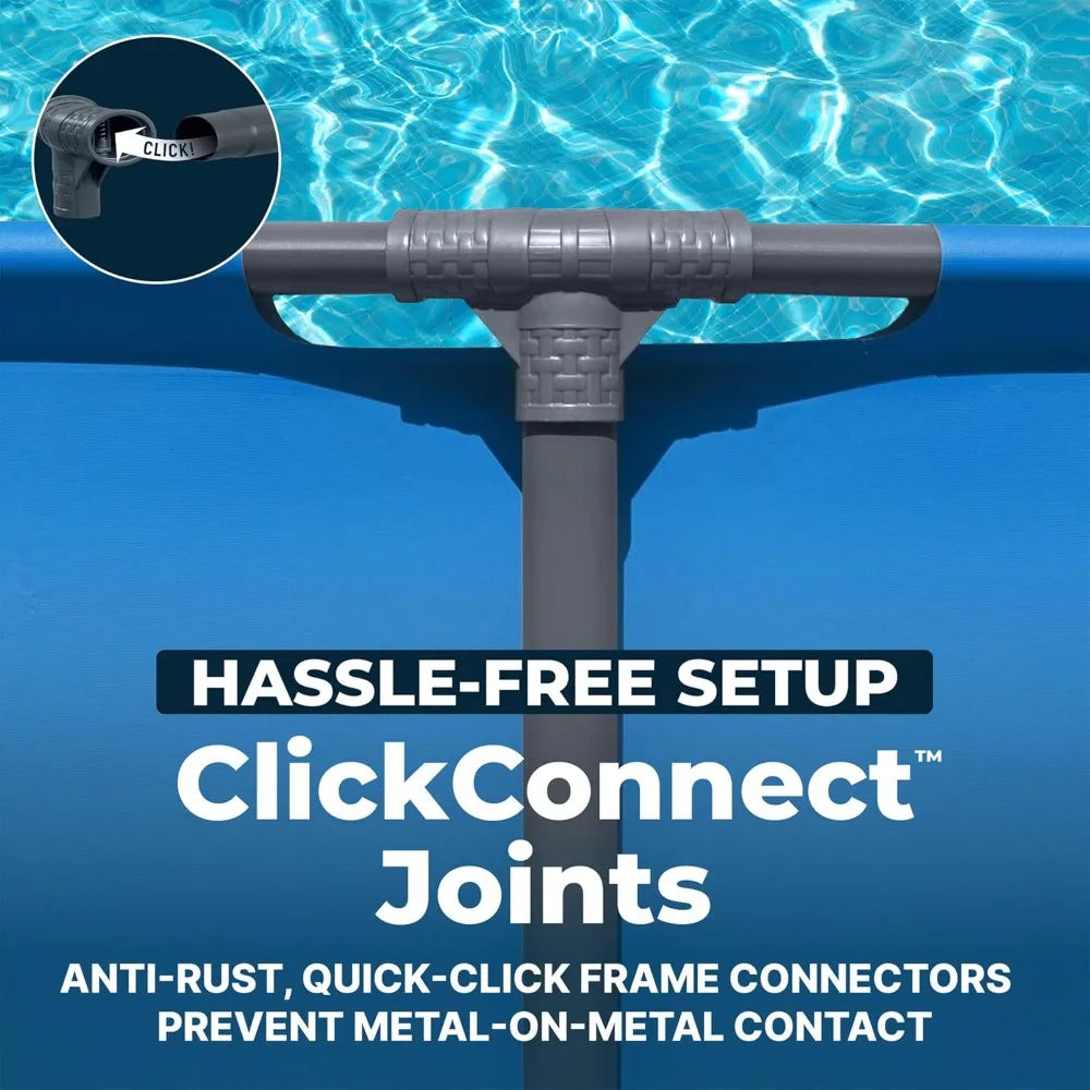 Round Metal Frame Above Ground Swimming Pool 15ft x 48in Outdoor Backyard Blue 4231 Gallons Pool only