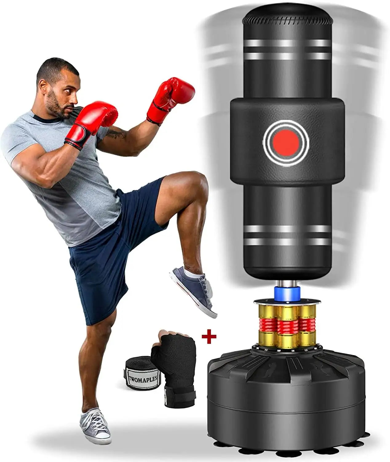 Freestanding Punching Bag 70''-205lbs With Boxing Gloves Heavy Boxing Bag With Suction Cup Base For Adult Youth Kids - Men Stand