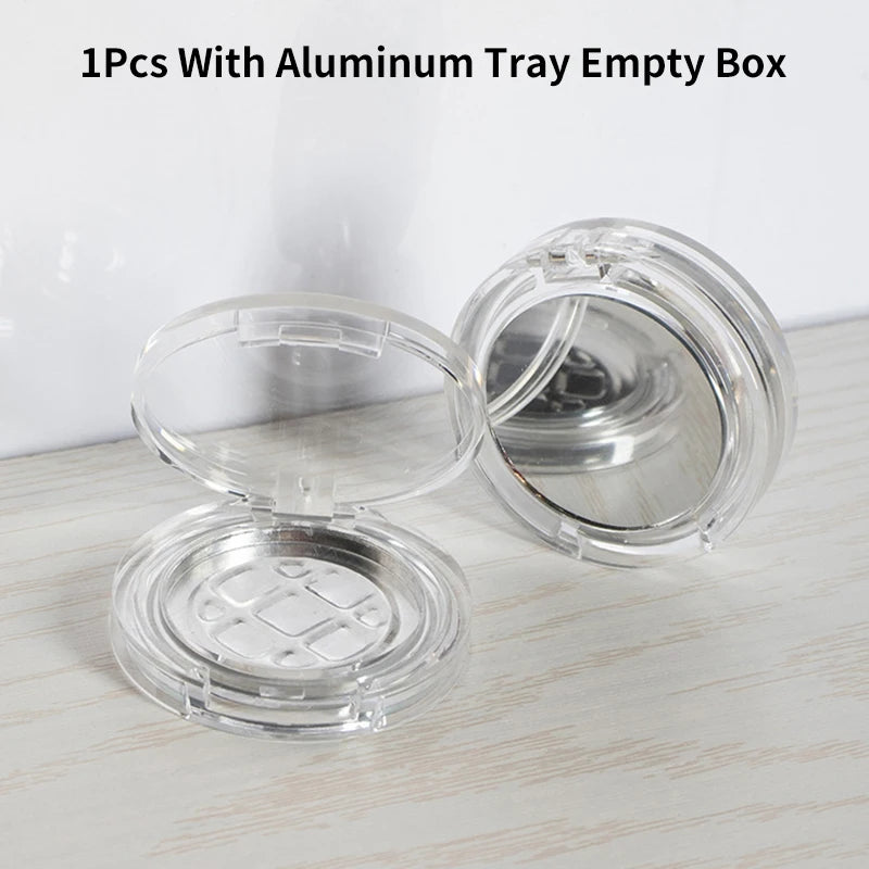 1Pcs Heart Shape Blush Empty Compact with Mirror, Keychain DIY Refillable Powder Case for Makeup