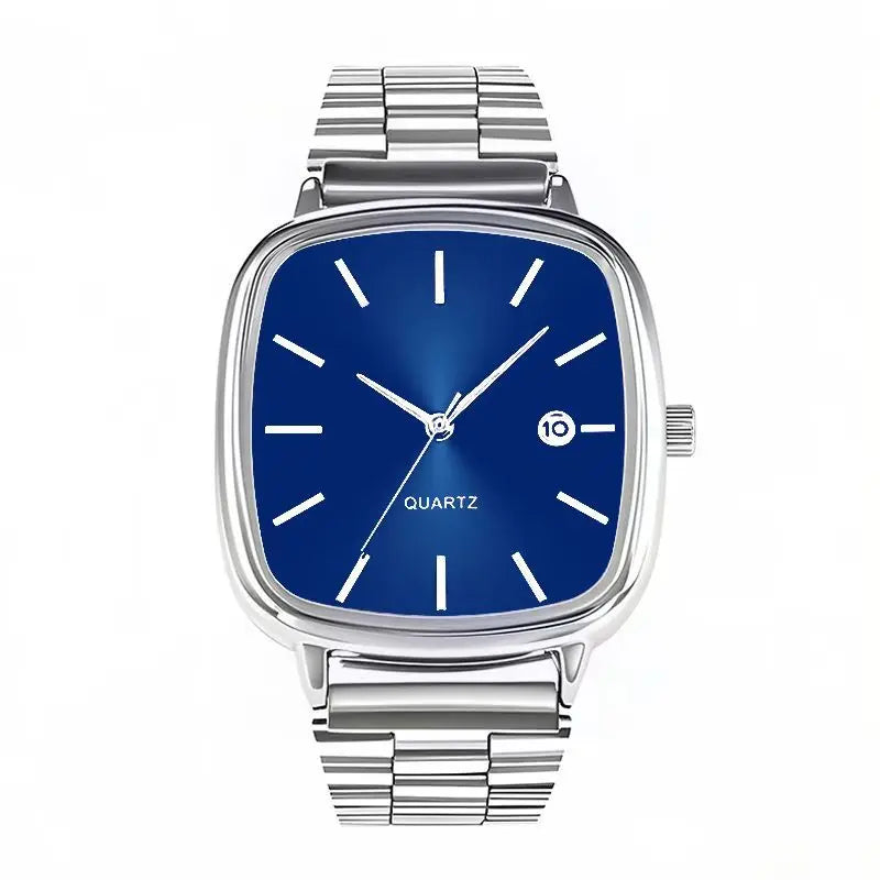 Fashion Brand Men Watch Steel Strap Business Calendar Quartz Watches Luxury Wristwatches Gift Dropshipping Big Dial Clock