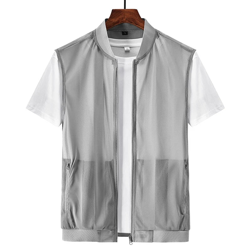 Summer Ultra-thin Men's Vest Women Sleeveless Shoulder Vest Sports Thin Undershirt Light and Breathable Outdoor Angling Tourism