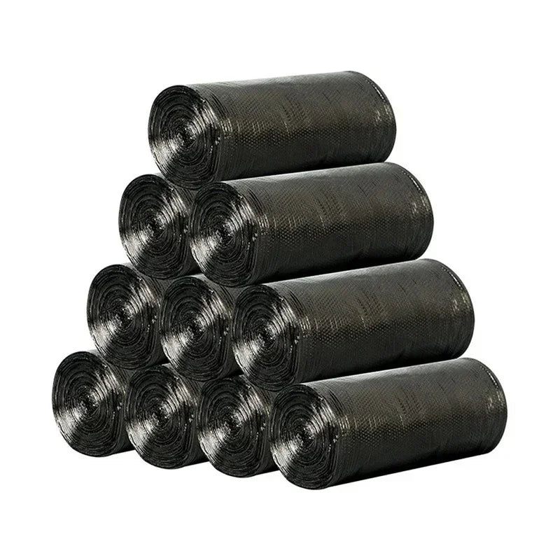 100/300/500PCS Black Disposable Garbage Bag Roll Up Plastic Garbage Bag for Household Kitchen Bathroom Travel