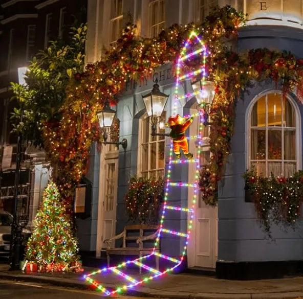 1.5/3M Christmas Decoration LED Santa Claus Climbing Ladder Light USB Plug 8 Flashing Modes Suitable Home Xmas Tree Wall Window