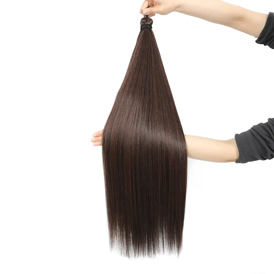 300g 3Pcs/Lot 28Inch Straight Crochet Braids White Blonde 613#Ombre Brown 6# Bio Protein Synthetic Hair Extensions