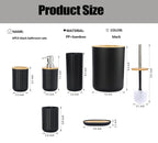 Modern Bathroom Essentials Set/Includes Toothbrush Holder, Waste Bin, Toilet Brush, Cup, Soap Dish and Soap Dispenser