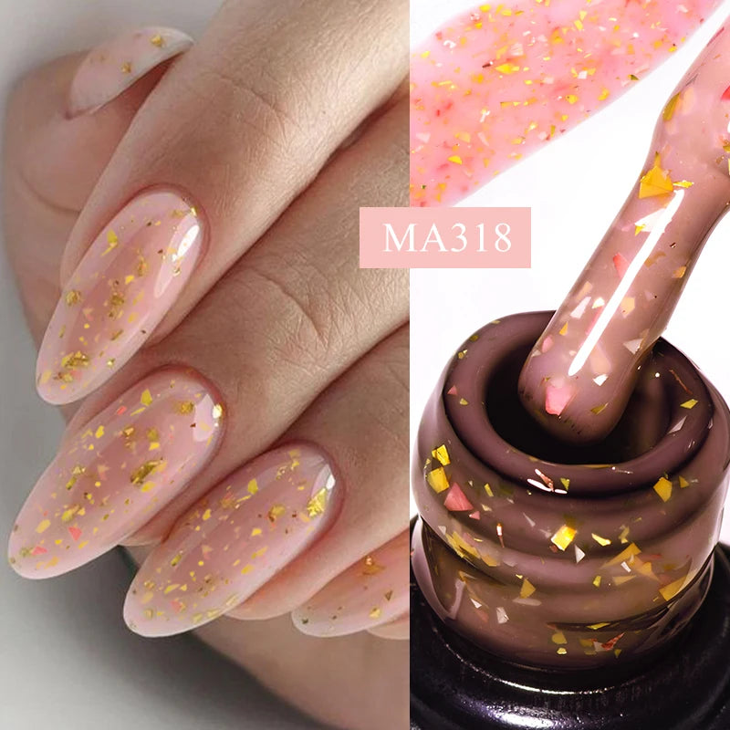 7ml Nude Rubber Base Gel, 68 Colors, DIY Nail Art Supplies Gel for Nails Design, UV LED Soak Off, Easy to Apply, Long Lasting