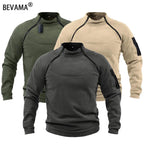 Men's Tactical Hoodies Military Outdoor Pullover Long Sleeve Zippers Pullove Fleece Windproof Thermal for Hiking Camping Army