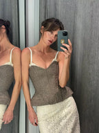 Women Spaghetti Strap Corset Top Female Panelled V-neck Sleeveless Backless Slim Fishbone Blouse 2026 Lady Party Evening Tops