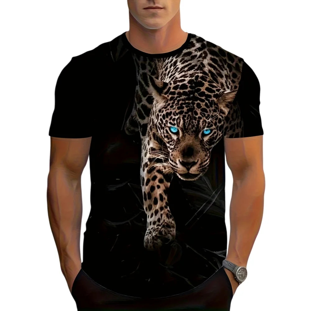 Men's T-Shirt with Diversified Leopard Print and Novel Patterns 3D Printed for Summer Street Fashion Daily Leisure and Sports