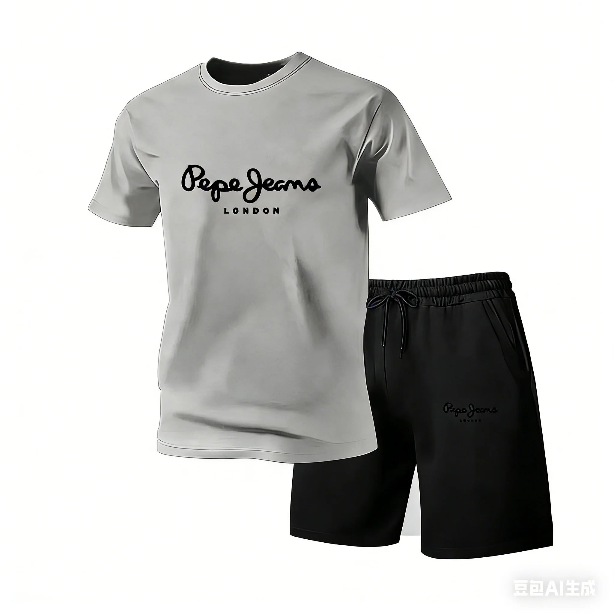 New summer fitness sportswear for men short-sleeved T-shirt and shorts two-piece set breathable and quick-drying casual wear