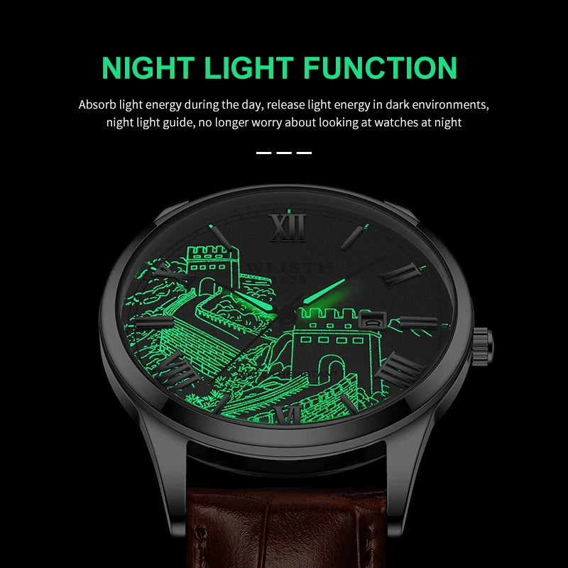Business Watches male Quartz Wristwatch Leather Strap Mens Watches Fashion Retro Clock Real Boy Girl Birthday Valentine Gift