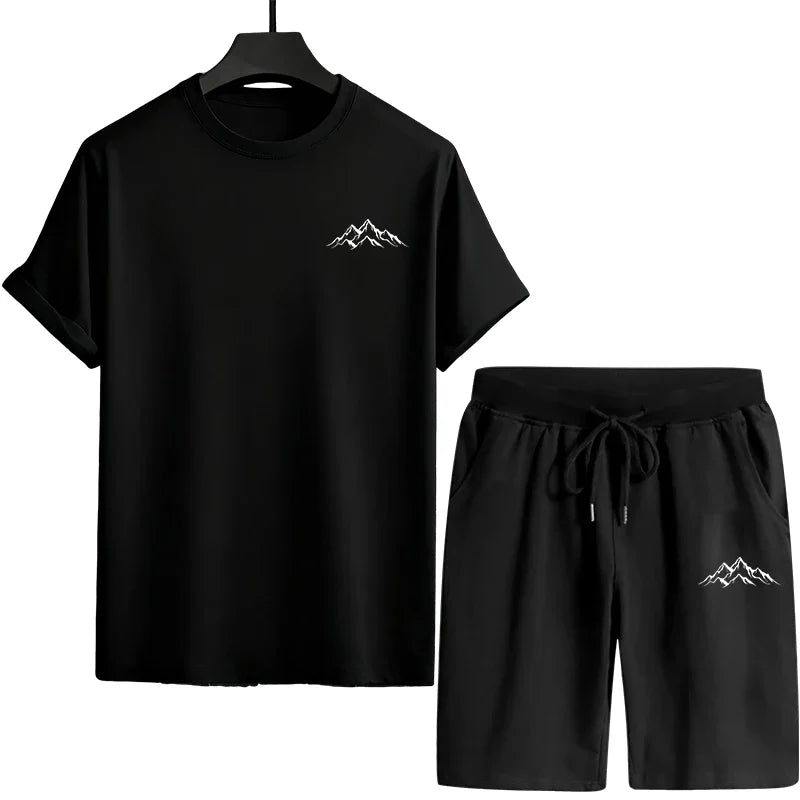 Mens Tracksuit Print Casual Training Clothing Outdoor Fitness Sports Jogging Streetwear 2026 Single Piece T-shirt Shorts Summer