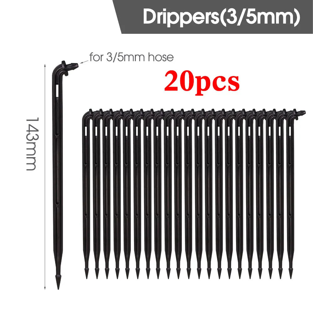 2L 4L 8L Dripper Irrigation 3/5mm Hose 2/4-Way Connector Water Splitter Emitter Drip Arrow Micro Drip System Garden Accesorries