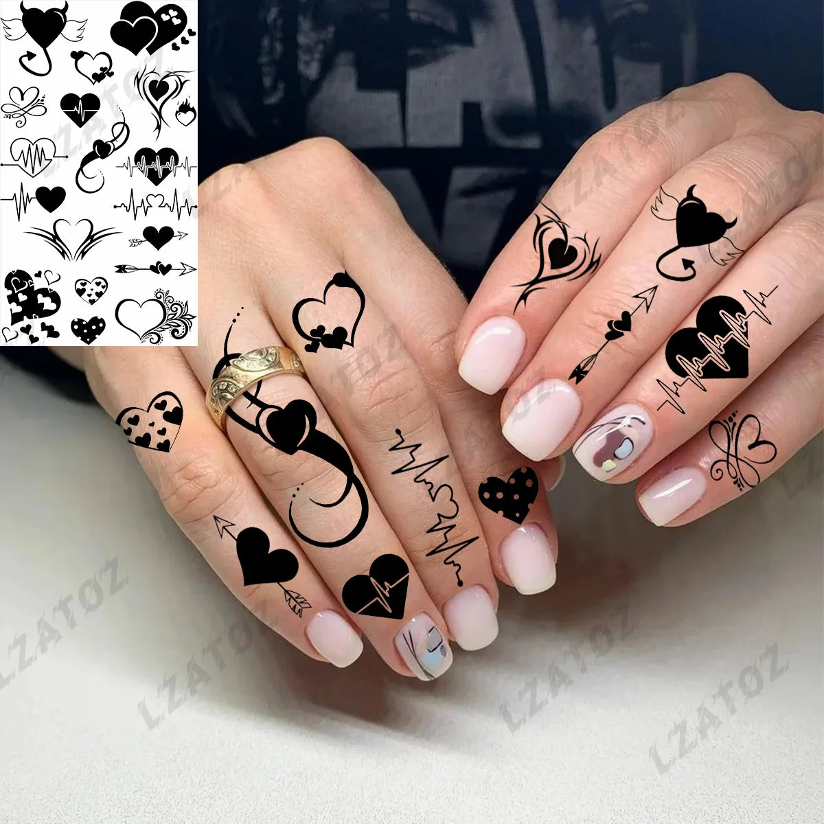Realistic Eye Flower Temporary Tattoos For Woman Adults Rose Butterfly Tiny Fake Tattoo Sticker 3D Finger Waterproof Tatoos