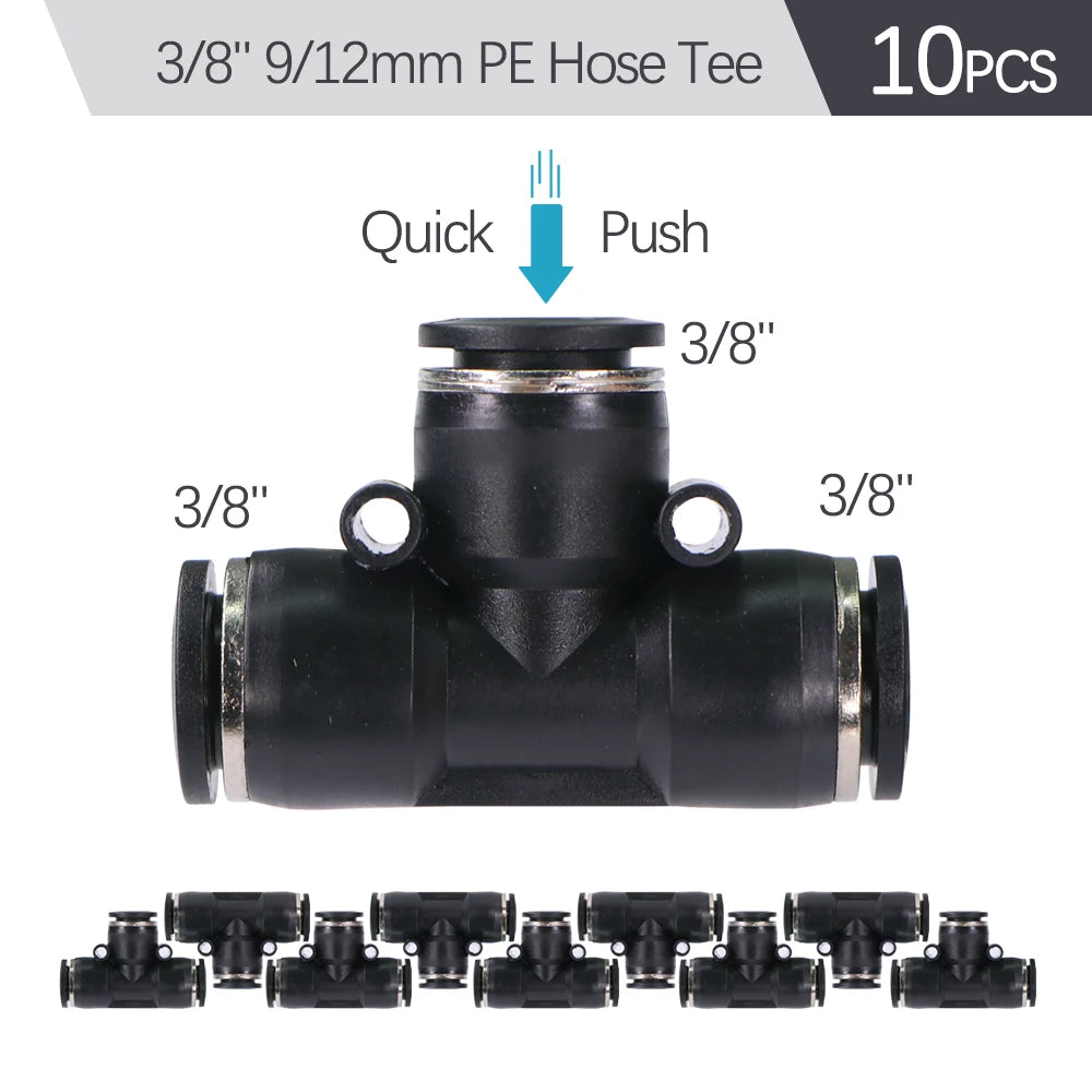 3/8" 9/12mm Misting Cooling System 360° Free-Bend Nozzle Atomizer Sprayer PE Hose 80 Mesh Filter Garden Irrigation Watering Kit