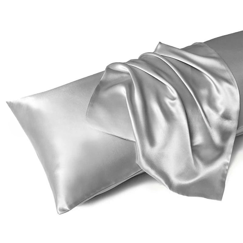 1 Pair Satin Pillowcase - Anti-Allergy Breathable Bedding Polyester Satin with Envelope Closure Machine Washable & Skin-Friendly