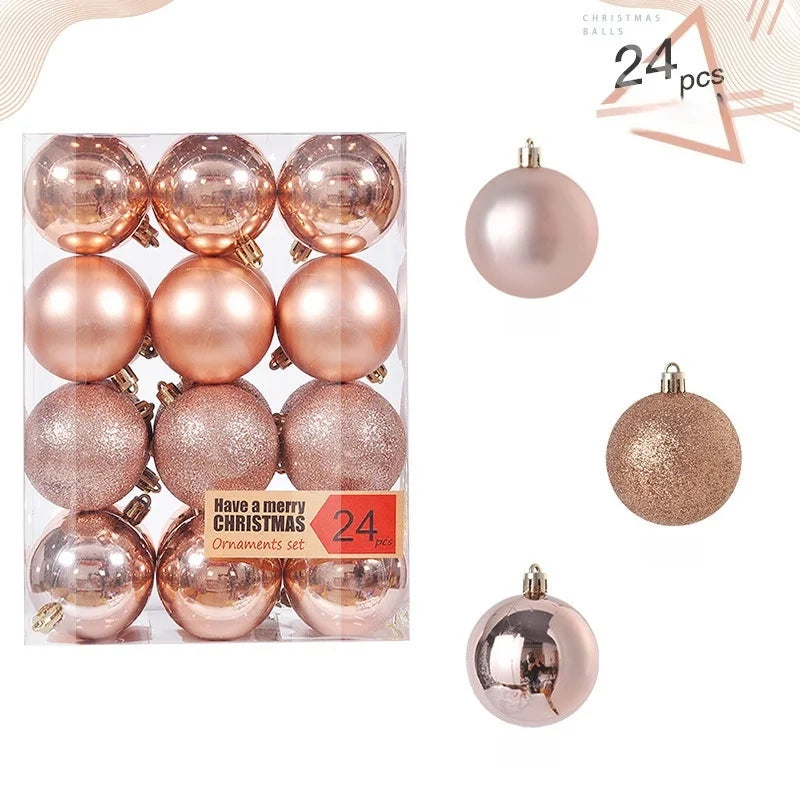 DIY 24PCS 3/4/6CM Christmas Balls Big Ball Christmas Tree Pendant Ornament Party Decor New Year Navidad Christmas Decor Gift