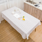 Plastic PVC Rectangula Grid Printed Tablecloth Waterproof Oilproof Kitchen Dining Table Colth Cover Mat Oilcloth Antifouling