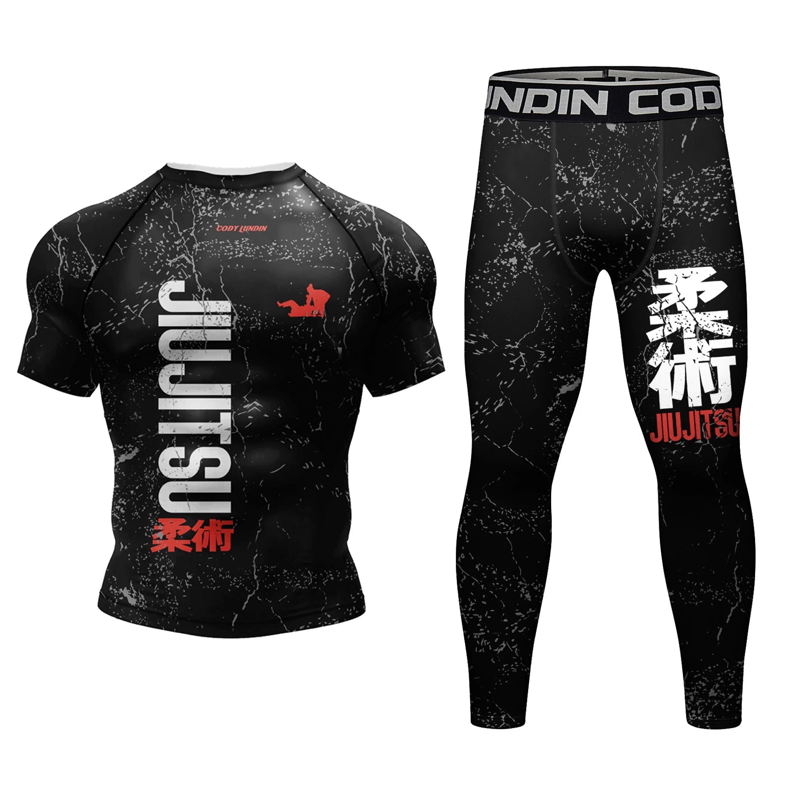 Cody Compression MMA T Shirts+Pants Muay Thai Shorts Men  jiu jitsu BJJ Rashguard Fitness Tracksuit Boxing  Jerseys Sport Suit