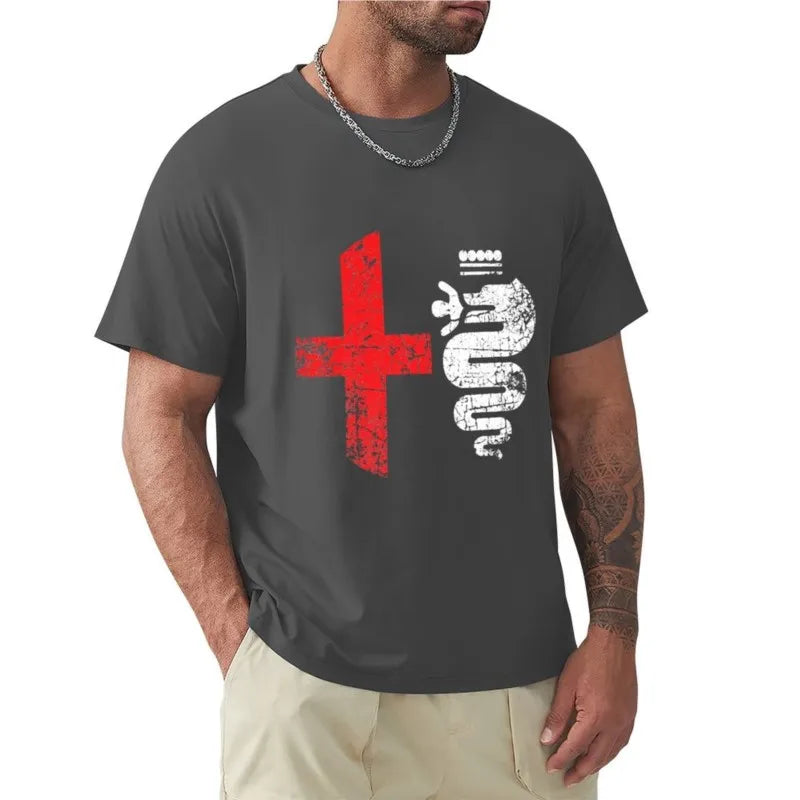 Alfa Car Drivers Stylish Grunge Logo T-Shirt boys t shirts cute tops mens t shirt