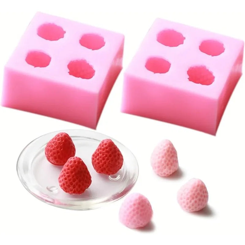 Strawberry Silicone Mold Fondant Chocolate Jelly Making Cake Tools Decorative Mold Oven Steam Available DIY Clay Resin Art