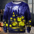 Fall Halloween Pumpkin Print Long Sleeve Tops Sweaters Hip Hop Trend Y2k Clothes Casual O-neck Loose Pullover Funny Sweater Man