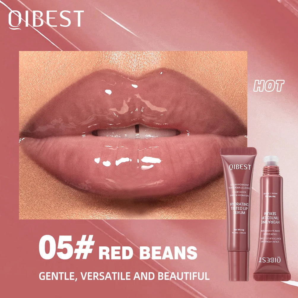 QIBEST 6 Colors Watery Crystal Jelly Lip Oil Balm Moisturizing Smoothing Lip Lines Jelly Pout Lip Gloss Glass Lip Glaze Cosmetic